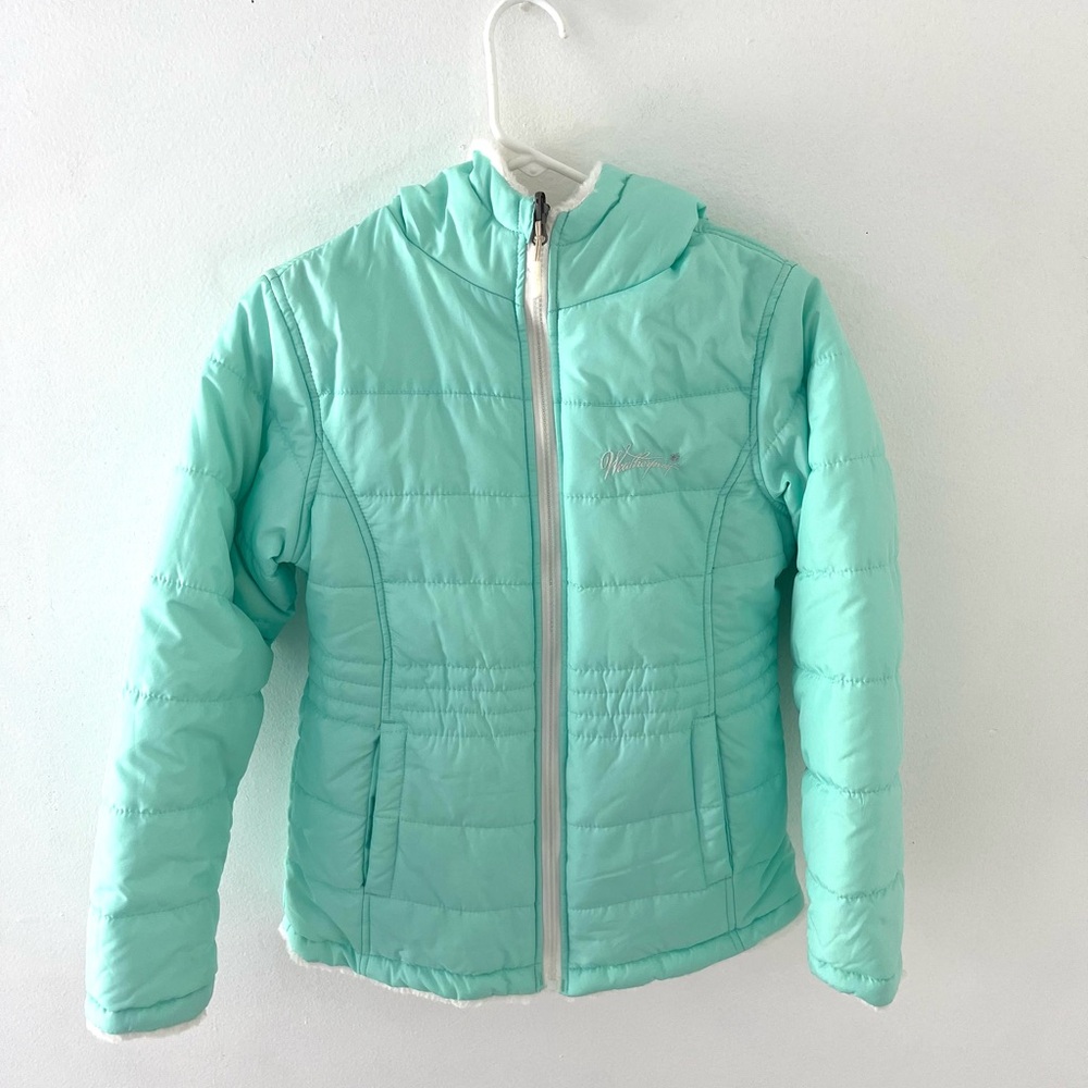 Weatherproof Mint Green Hooded Puffer Jacket, Size: Youth XL (16)